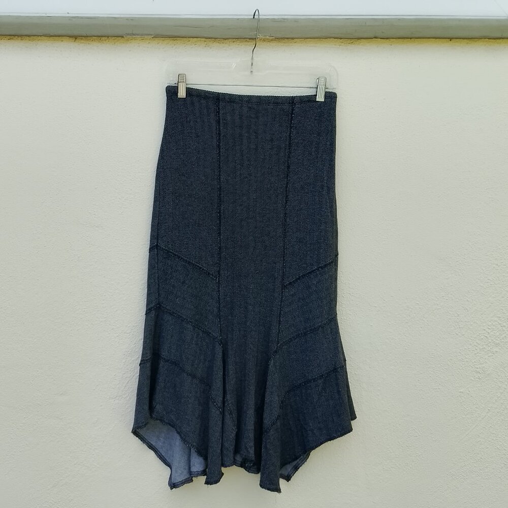Y2K Knit Herringbone Long Skirt Academia Librarian Regency Pioneercore